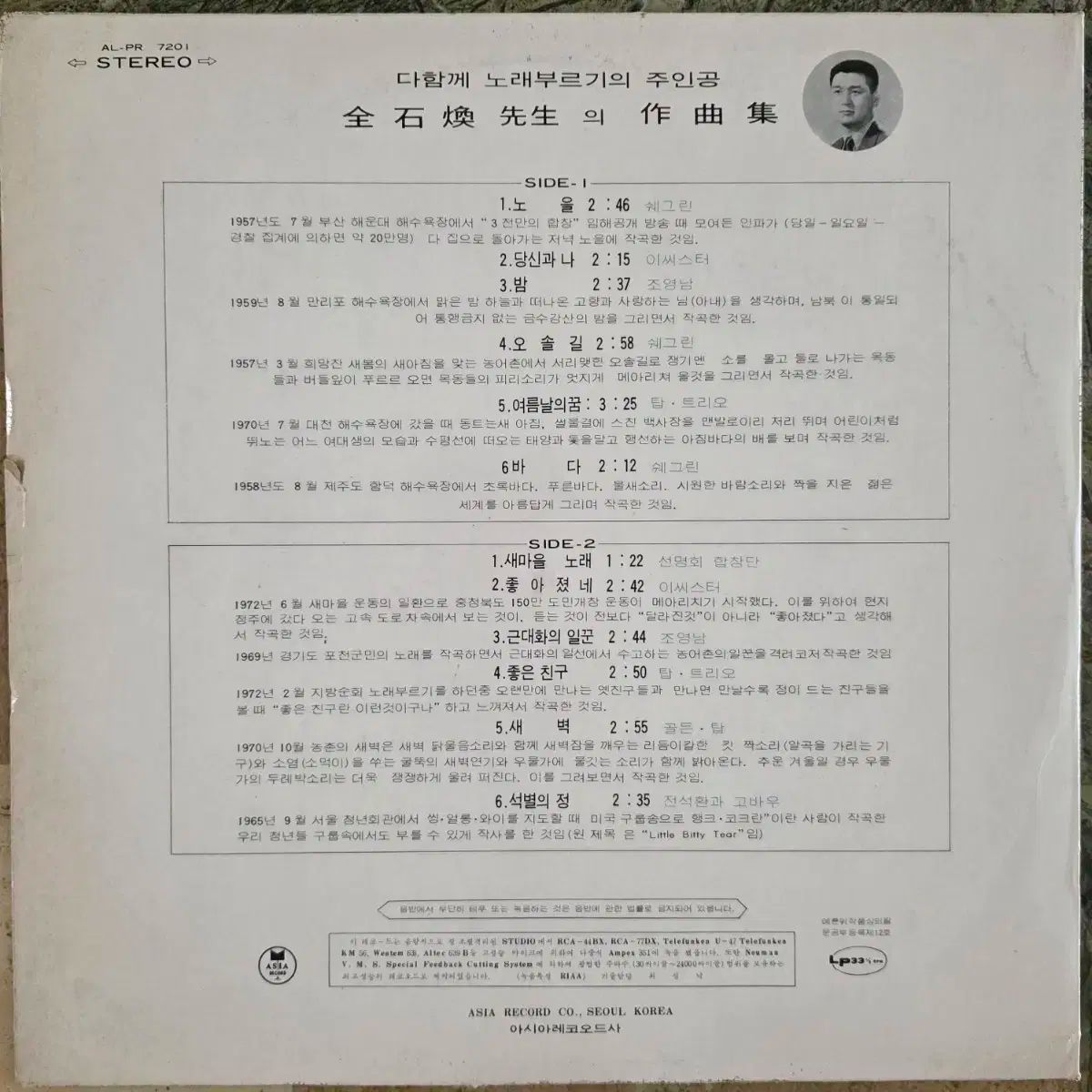 ザ ソング 楽しい LP シェーグレン イシスター チョ ヨンナム トップ トリオ