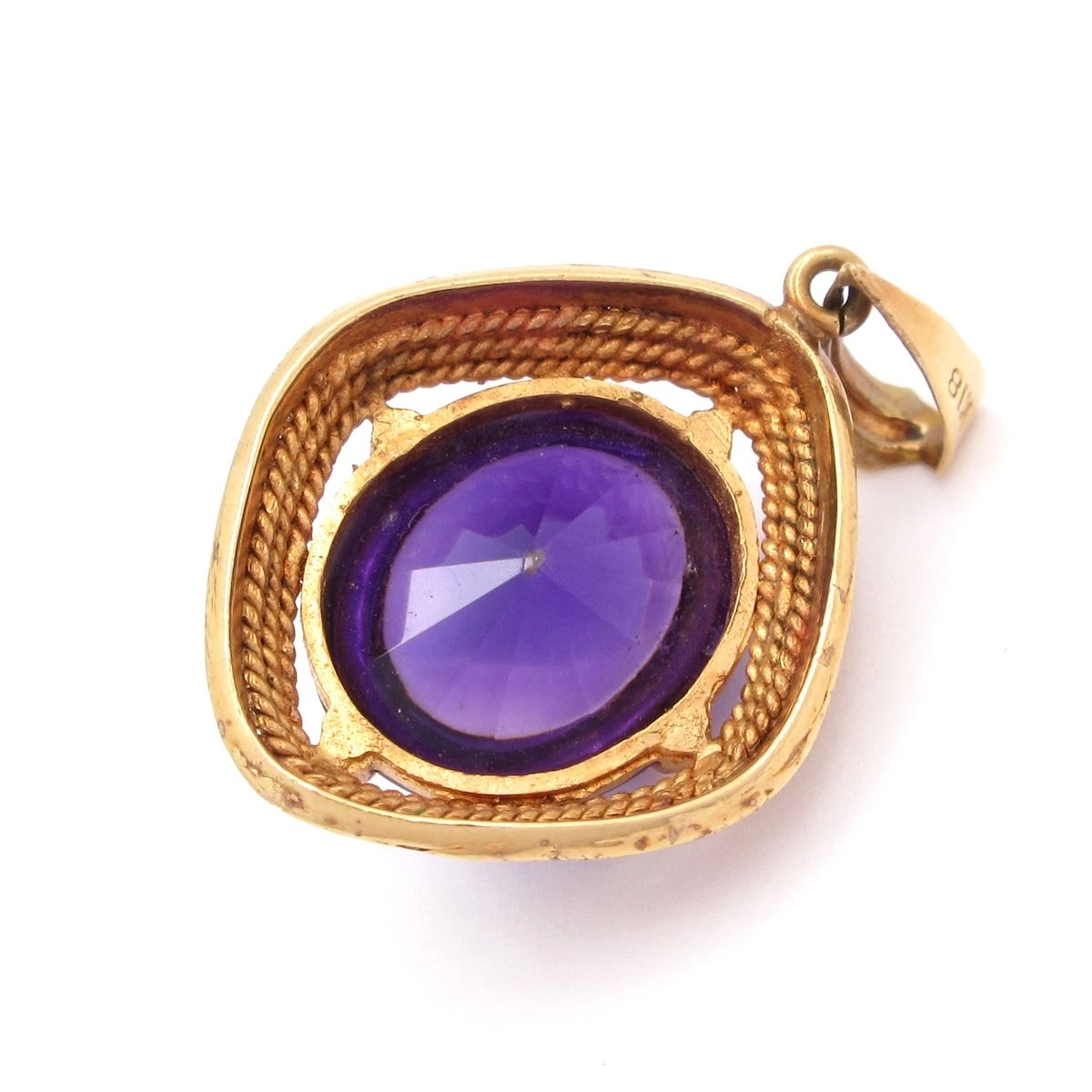 Unbranded ノーブランド ペンダントトップ K18YG×パープル 総重量 2.6g