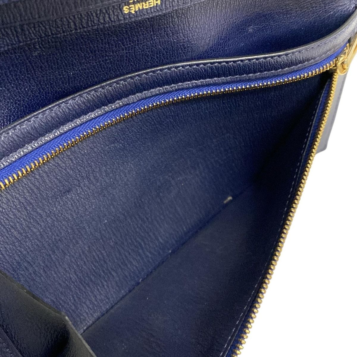 送料無料の商品多数！ HERMES エルメス 長財布 ベアンスフレ ブルーアンクル 新型金具 ゴールド金具 おしゃれな人