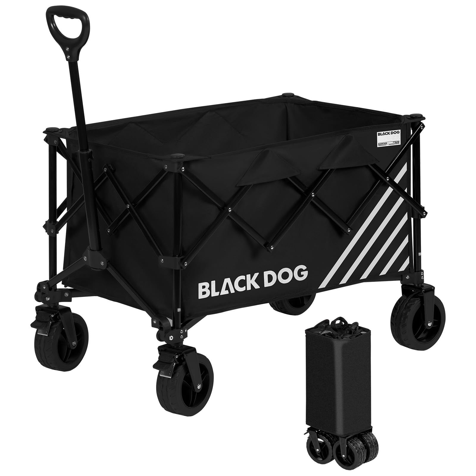 公式 BLACKDOG キャリーワゴン 容量160L 使用荷重100kg ワンタッチ収束型 自立式 アウトドアワゴン キャンプ カート 陸鯨 おしゃれ クラシックライン
