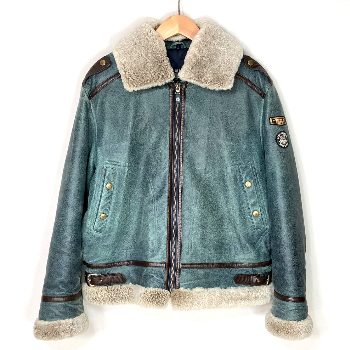 SINACOVA シナコバ フライトジャケット LUPO DI MARE レザー 羊革 7253250 グリーン系 SIZE L メンズ