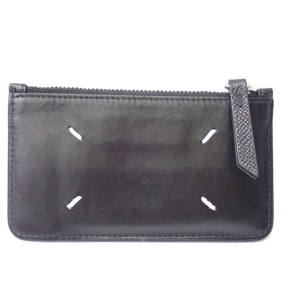 Ft6328110 メゾンマルジェラ コインケース カードホルダーウォレット ブラック メンズ Maison Margiela