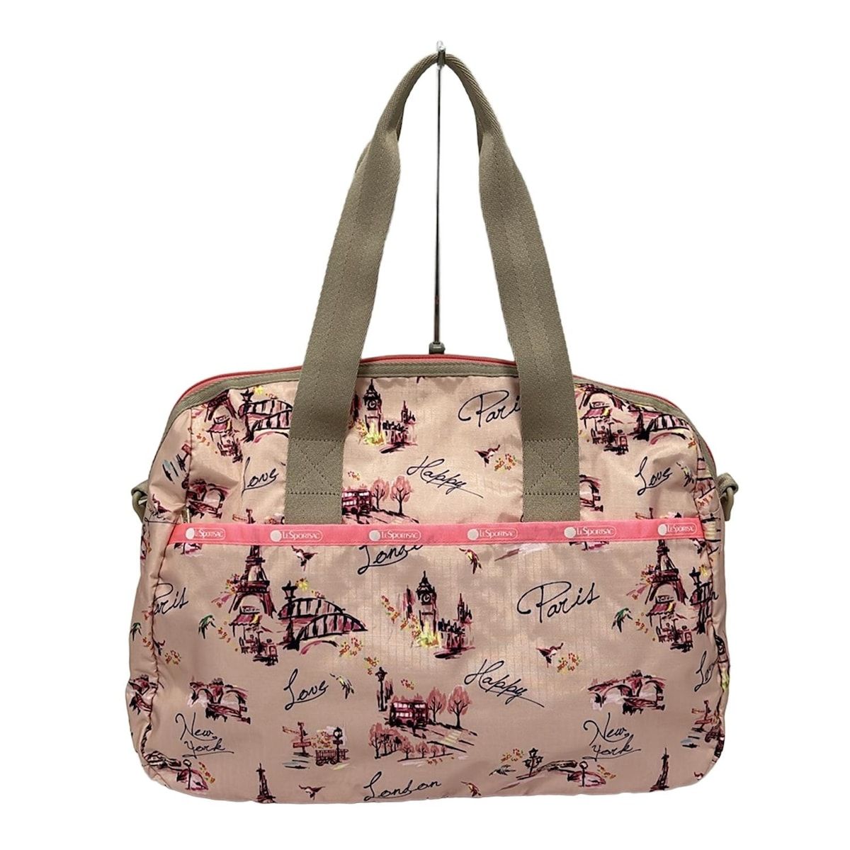 LESPORTSAC レスポートサック ボストンバッグ - ピンクベージュ×ピンク×マルチ Chestyコラボ 本体ロックなし