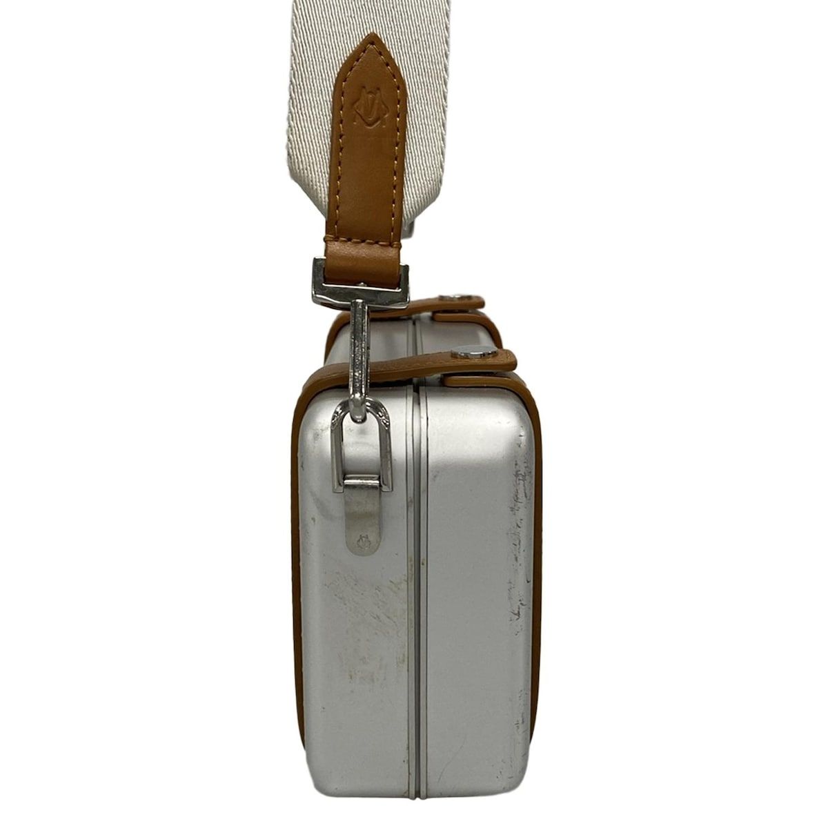 RIMOWA リモワ ショルダーバッグ クロスボディバッグ 99011000 シルバー×ブラウン ストラップ着脱可 ミニバッグ レザー