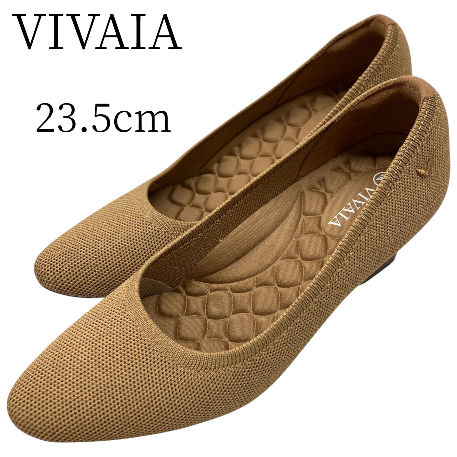 VIVAIA ポインテッドトゥ フラットシューズ ベージュ36.5 23 VIVAIAポインテッドトゥVカットフラットシューズ 36.5(23.5cm) VIVAIA
