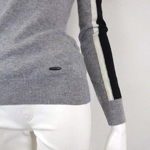 23区 オンワード樫山 ゴルフ GOLF 20AW ニット セーター カシミヤ ウール 長袖 タートルネック XS 0 杢 グレー 白 黒 ブラック ゴルフウエア LLC-HASEGAWATOSO_COM