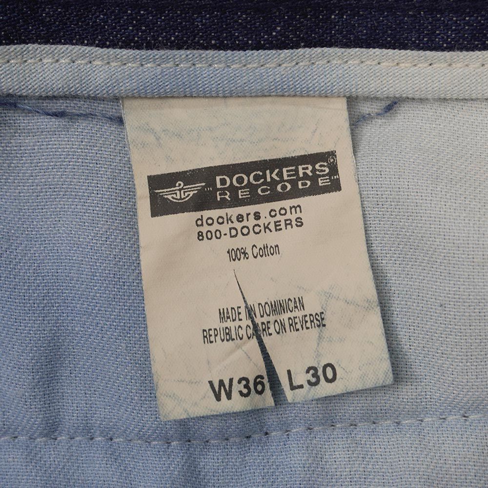 ドッカーズ DOCKERS 00 s 2000年代 2タック デニムトラウザー RECODE Levi リーバイス傘下 USA ヴィンテージ 古着 メンズ ズボン パンツ 濃紺 インディゴブルー W 36 L 30 きれいめ カジュアル