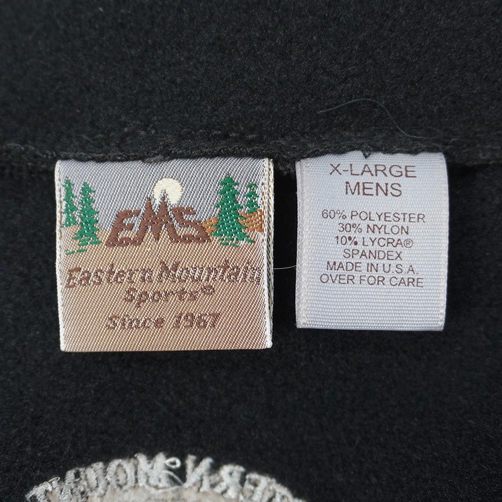 EMS 90s 90年代 プルオーバーフリースジャケット アノラック 無地 MADE IN USA アメリカ製 ヴィンテージ 古着 メンズ BLACK ブラック 黒 XL