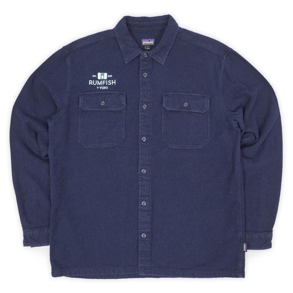 パタゴニア PATAGONIA FA19 2019年 00s フィヨルドフランネルシャツ 定番 企業ロゴ刺繍 USA ヴィンテージ アメリカ 古着 メンズ シャツ ネイビー 紺 L