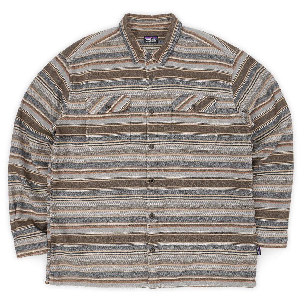 パタゴニア PATAGONIA FA19 2019年 00s フィヨルドフランネルシャツ 定番 総柄 ビッグサイズ USA ヴィンテージ アメリカ 古着 メンズ シャツ ネイティブボーダー柄 XL相当