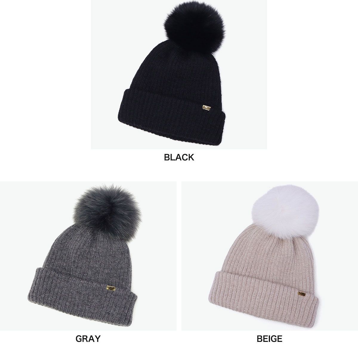 CA4LA 帽子 ニット帽 レディース 秋冬 秋 冬 カシラ ブランド おしゃれ ニットキャップ 防寒 暖かい ポンポン フォックスファー リブ編み モヘヤ ウール シルク ふわふわ ニット EX PLATINA FOX 7 SHK01260