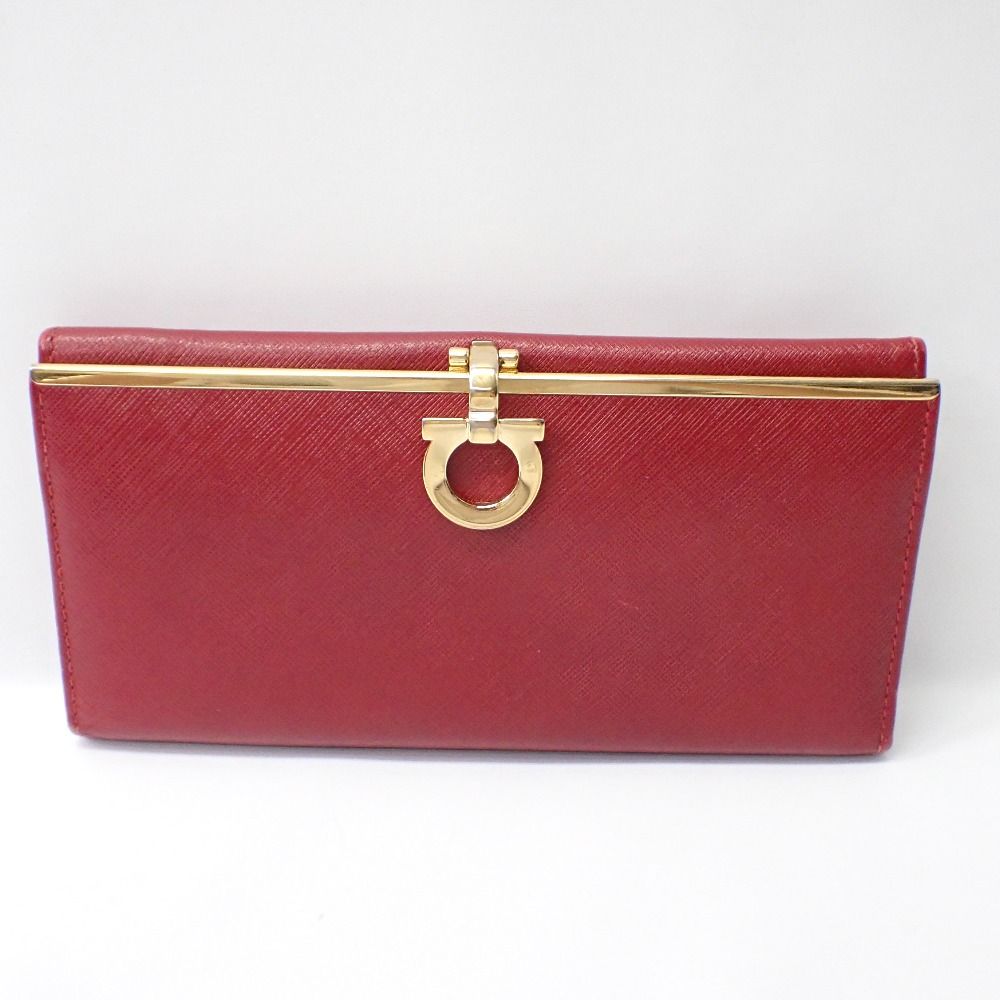 Ft632814 フェラガモ 長財布 二つ折り ガンチーニ レッド レディース Ferragamo