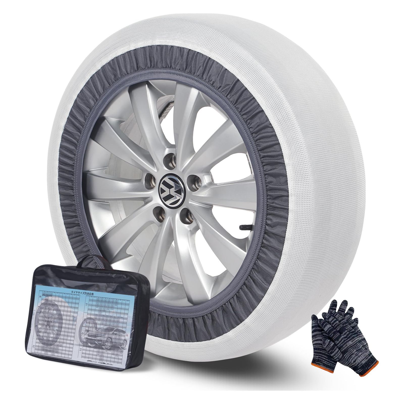スノーチェーン スノーソックス 非金属 軽自動車 タイヤソックス 軽量 簡単装着 冬場 布製 雪道 路面凍結 FITSOK タイヤチェーン 緊急用 チェーン規制適合