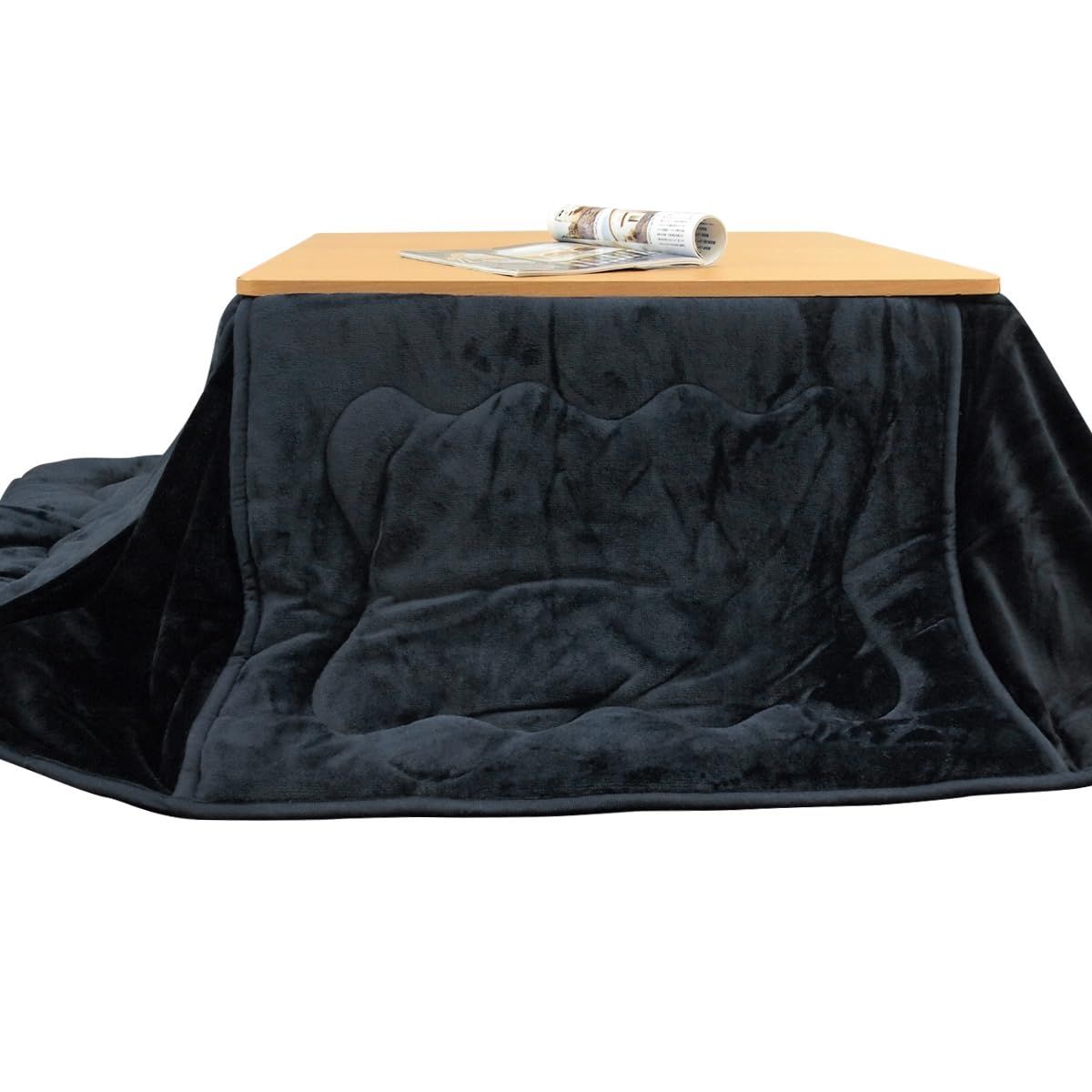 リヴェール こたつ布団 こたつ掛け布団 省スペース 長方形 洗える フランネル あったか 暖かい ボリューム 北欧 おしゃれ コンパクト コタツ布団 約180 220 cm ネイビー