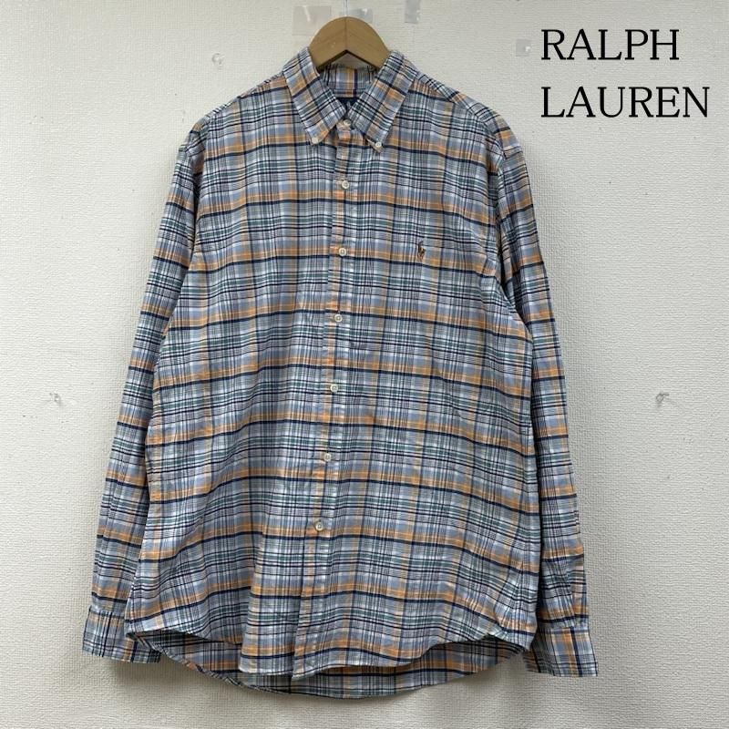 ラルフローレン 長袖 シャツ ブラウス Shirt ロングスリーブ マドラスチェック ポニーロゴ 刺繍 ワンポイント メンズ L ISItems【USED】【古着】【中古】50141611