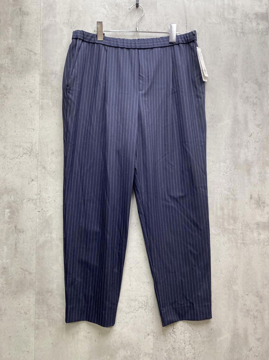 INDIVI インディヴィ 大きいサイズ ストライプ テーパード パンツ size19 濃紺 メンズ