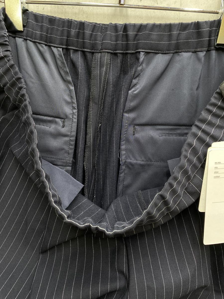INDIVI インディヴィ 大きいサイズ ストライプ テーパード パンツ size 19 濃紺 メンズ