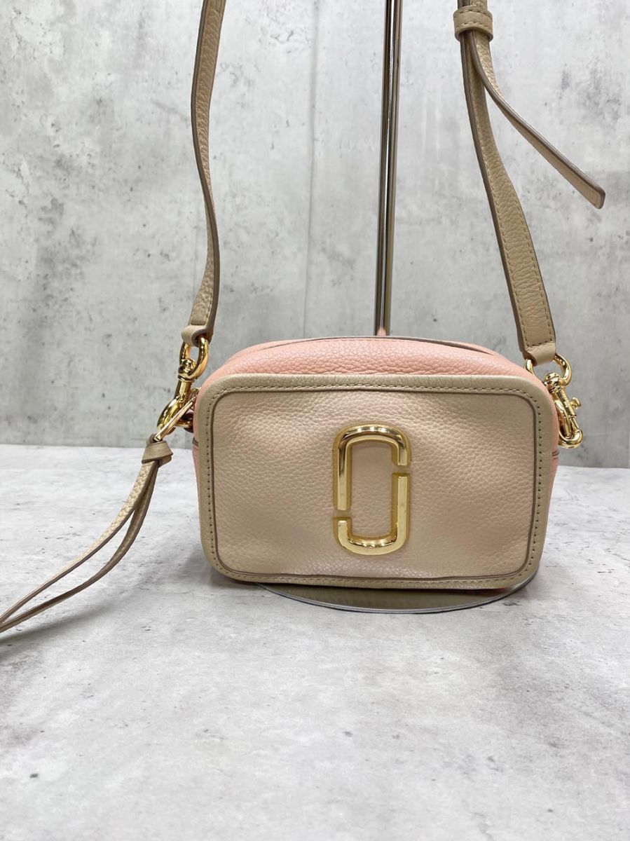 MARK JACOBS マークジェイコブス スナップショット ショルダー バッグ ピンク×ベージュ レディース