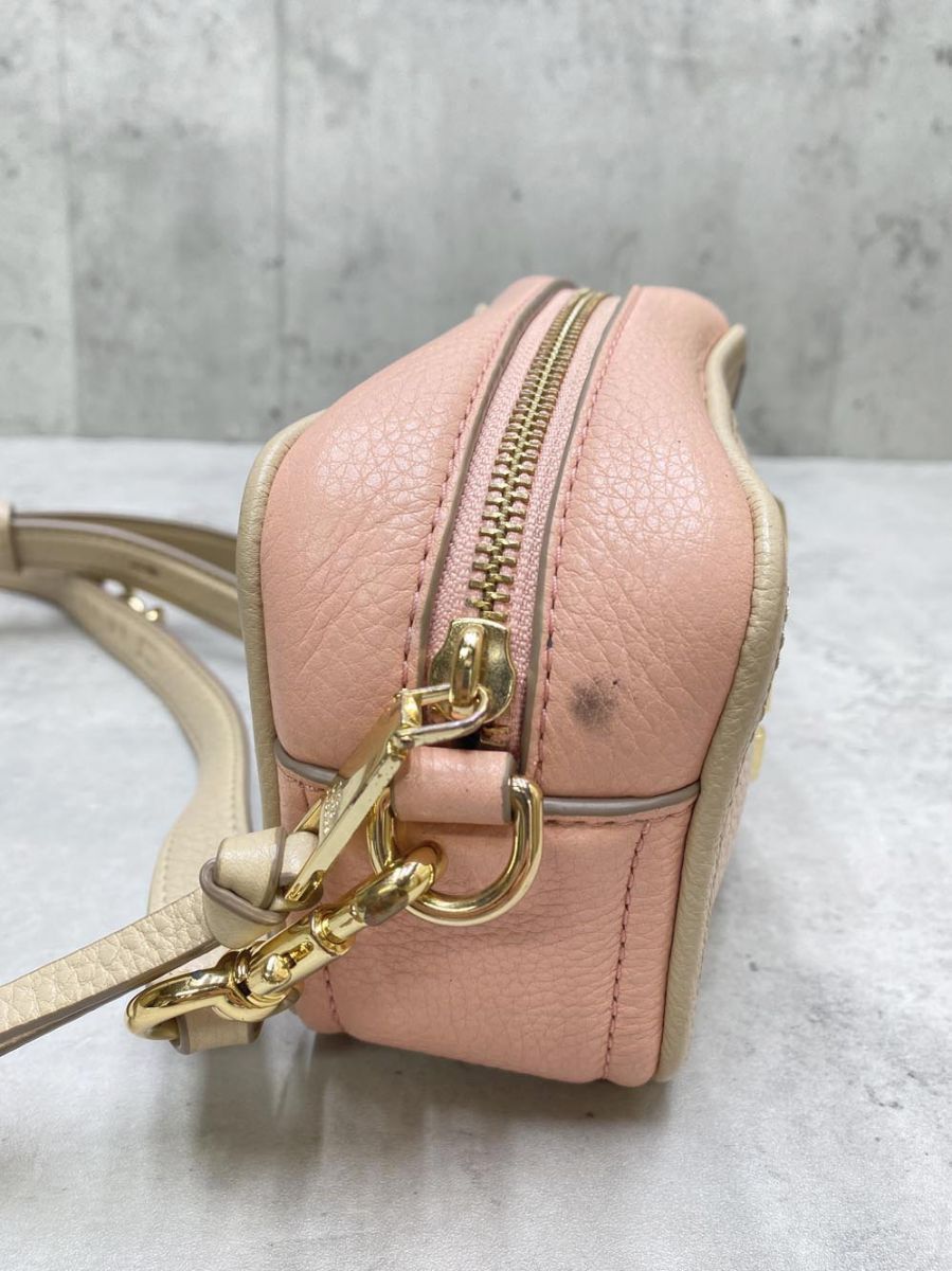 MARK JACOBS マークジェイコブス スナップショット ショルダー バッグ ピンク×ベージュ レディース DECORATOM_COM_BR