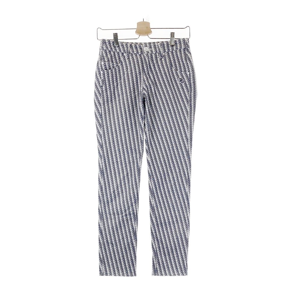 サイズ 00 PEARLY GATES パーリーゲイツ モデル ストレッチパンツ 総柄 ネイビー系 240101542269 ゴルフウェア レディース ストスト
