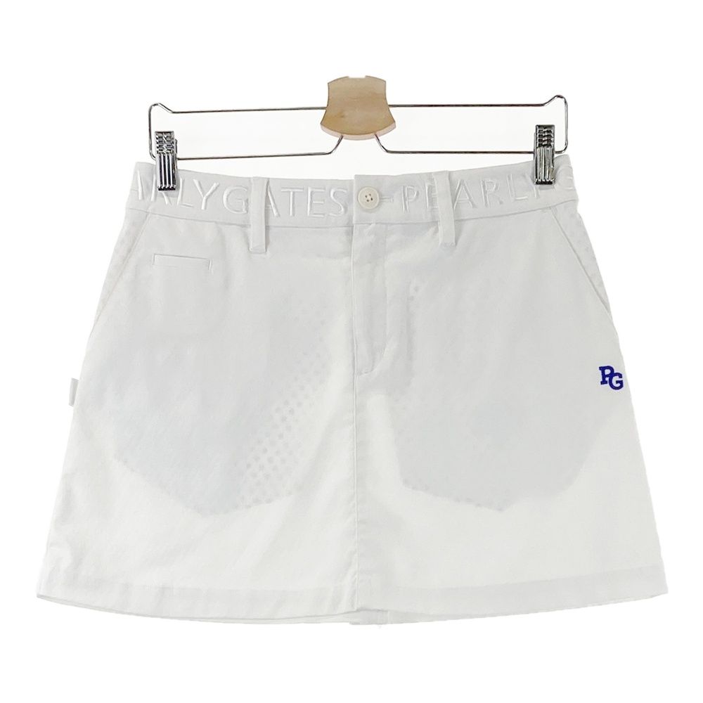 サイズ 1 PEARLY GATES パーリーゲイツ モデル ストレッチ スカート 総柄 ホワイト系 ゴルフウェア レディース ストスト