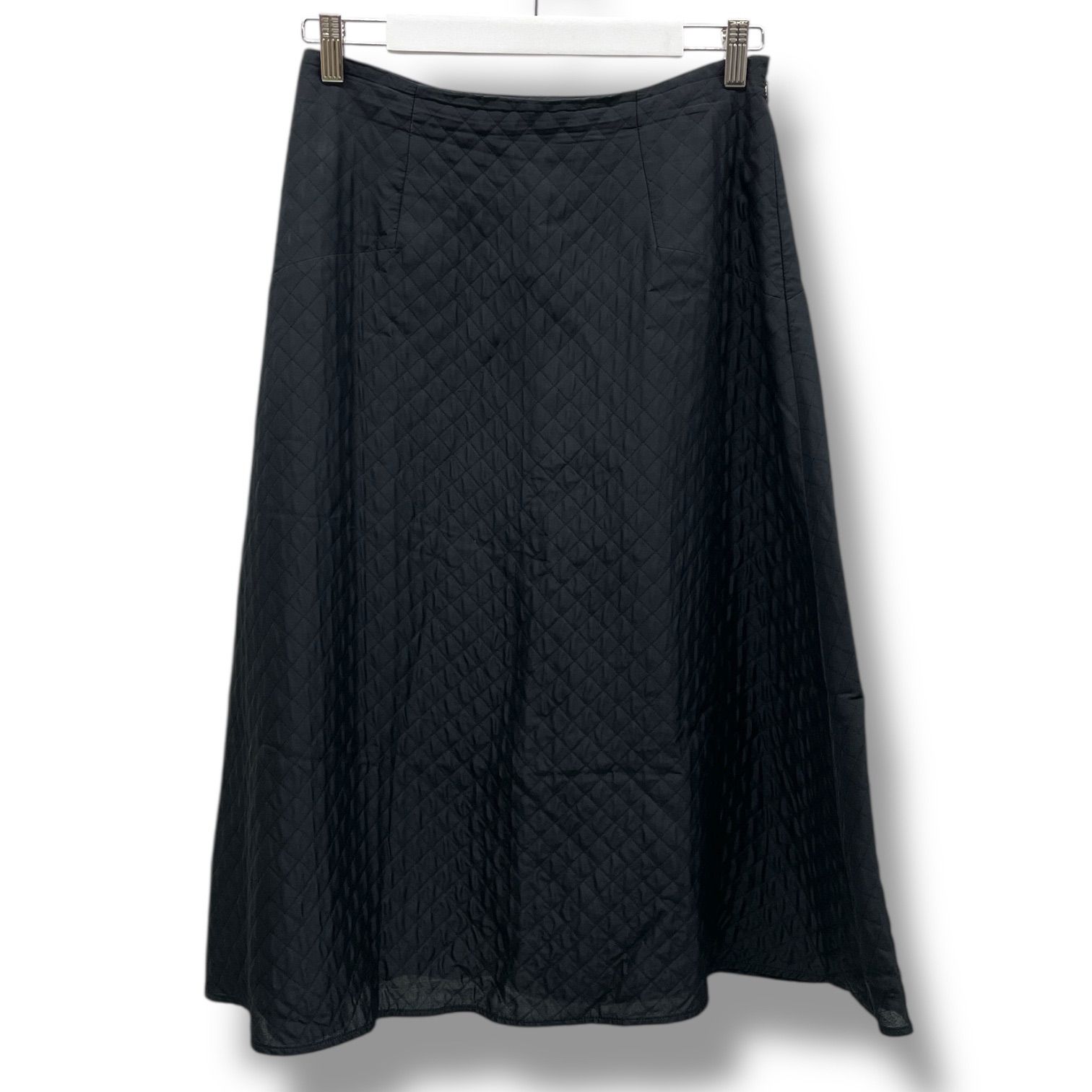 Leilian レリアン キルティングフ スカート ロングスカート Aライン サイドファスナー 1522 60702 黒 ブラック レディース 冬 ゴーゴー古着マルイファミリー 22 No 143