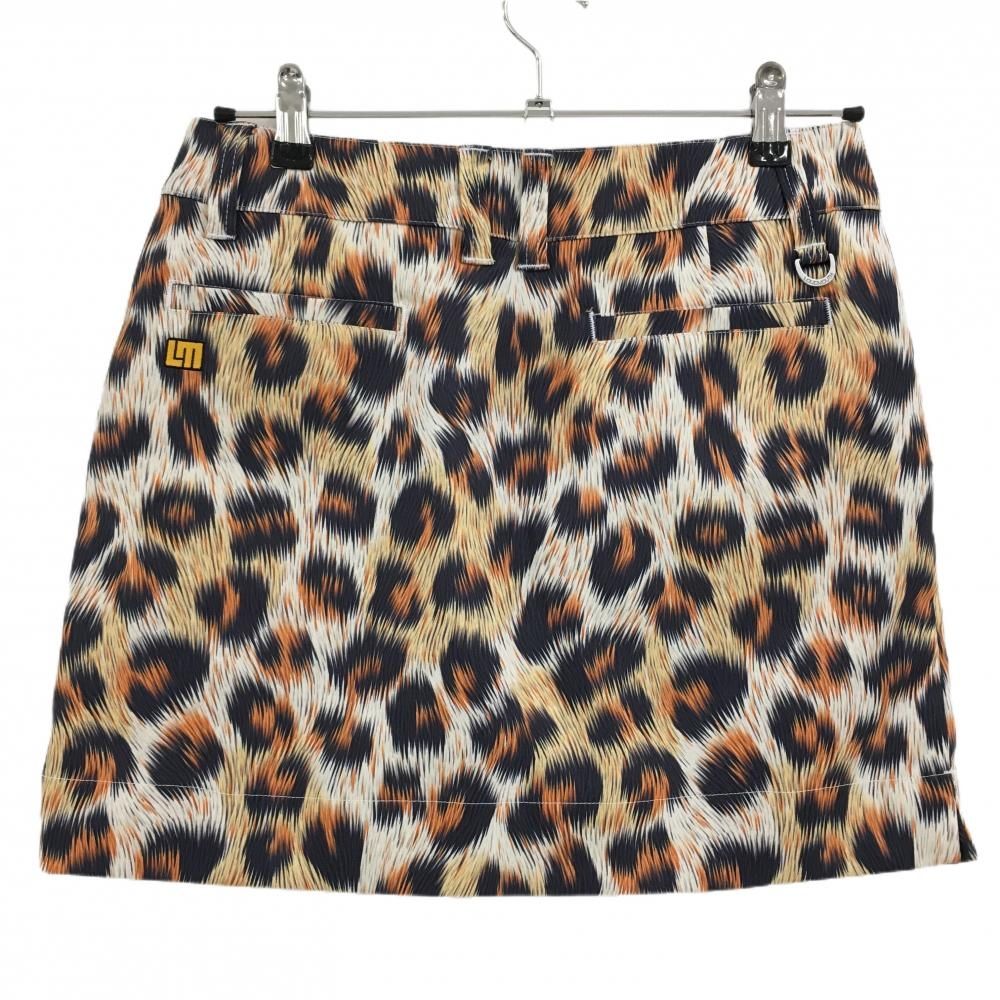 ラウドマウス スカート 黒 オレンジ ファジーレオパード 内側インナーパンツ レディース L ゴルフウェア LOUDMOUTH