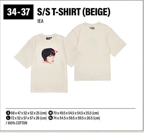 ベージュ JINのビジュアルベージュTシャツ