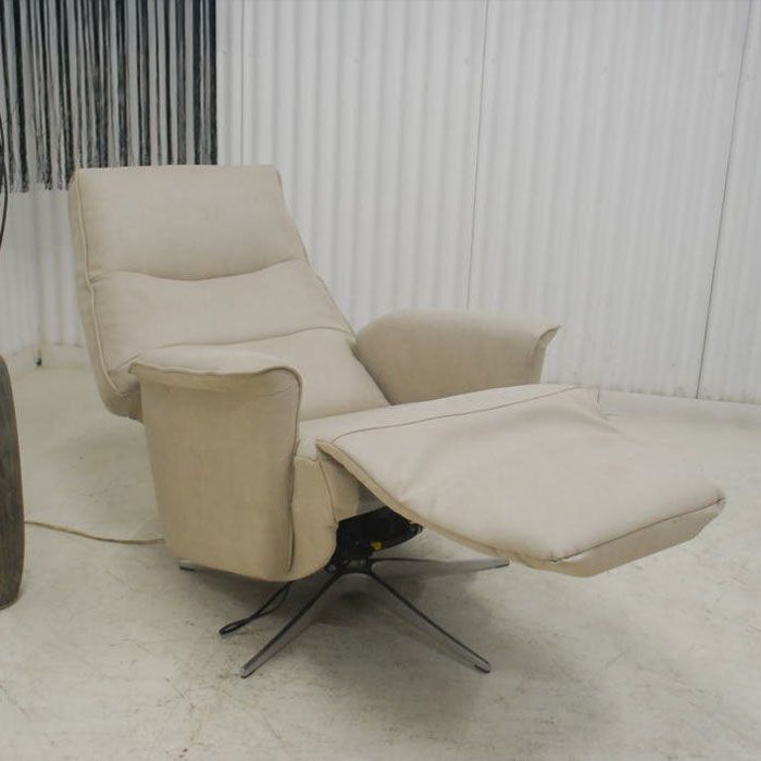 アウトレット 現品限り 一部 大 電動リクライナーソファー 一人かけ シングルソファー ベージュ系 250516-エレノア