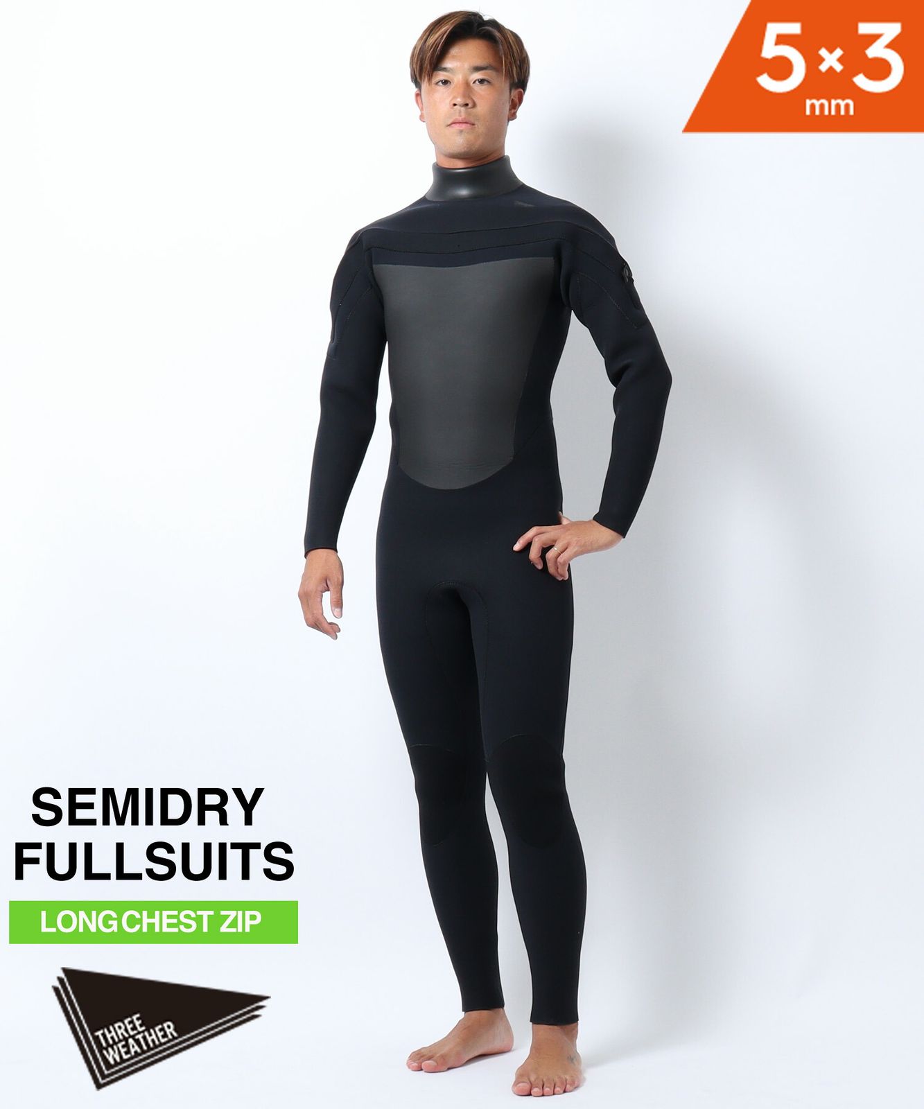 ムラスポ公式 THREE WEATHER スリーウェザー LCZ セミドライ SDRY 5X3mm メンズ ウェットスーツ セミドライ フルスーツ ムラサキスポーツ