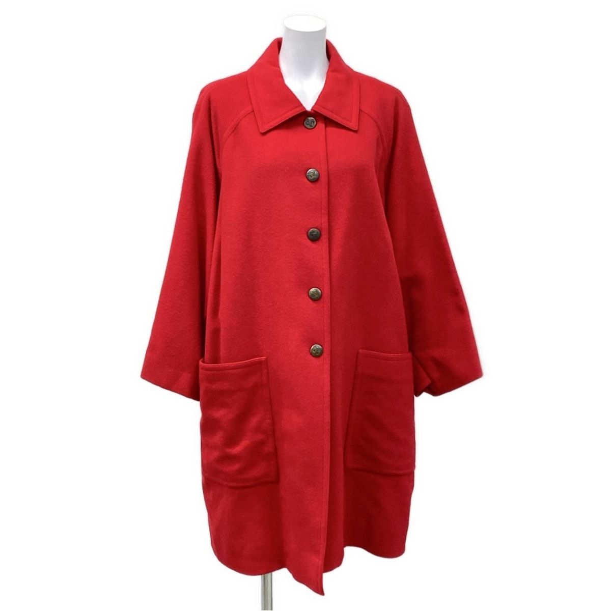 HERMES エルメス コート サイズ38 M レディース - レッド 長袖 カシミヤ 冬 カシミヤ