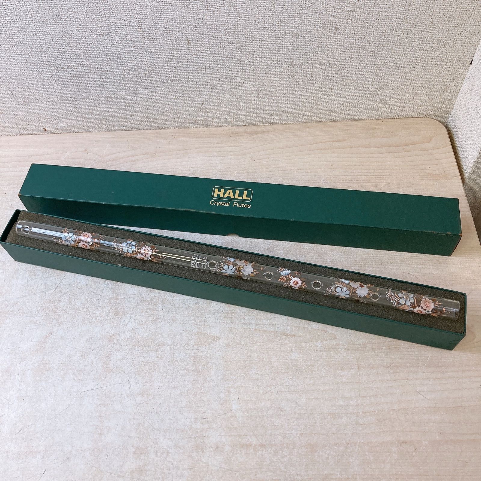 HALL クリスタル ガラス フルート 花柄 透明フルート 302 Carolina Flute in D D管 インテリア 楽器 プレゼント 品