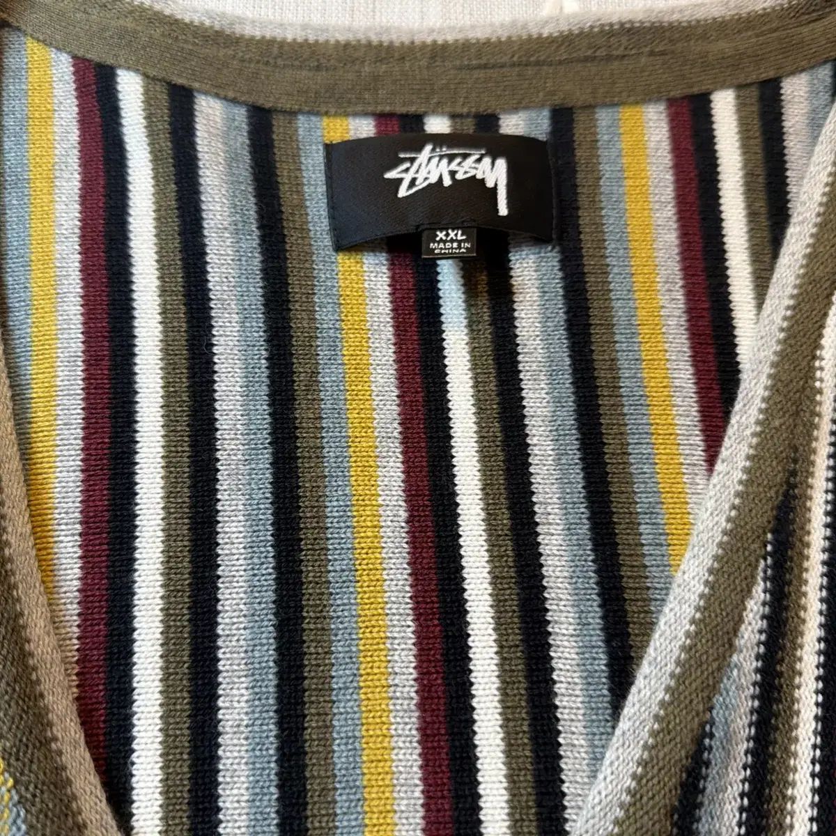 STUSSY ストライプ パータン カーディガン