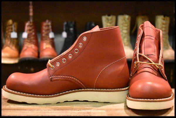 6.5D ♥ 犬タグ復刻 19年 レッドウィング 8166 アイリッシュセッター 赤茶 オロラセット プレーントゥ ブーツ redwing HOPESMORE GP180