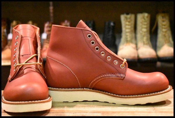 6.5D 犬タグ復刻 19年 レッドウィング 8166 アイリッシュセッター 赤茶 オロラセット プレーントゥ ブーツ redwing HOPESMORE GP180