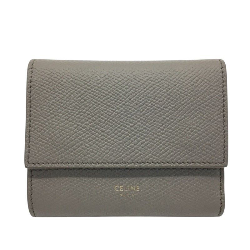 セリーヌ三つ折り財布 グレージュ スモール トリフォールドウォレット