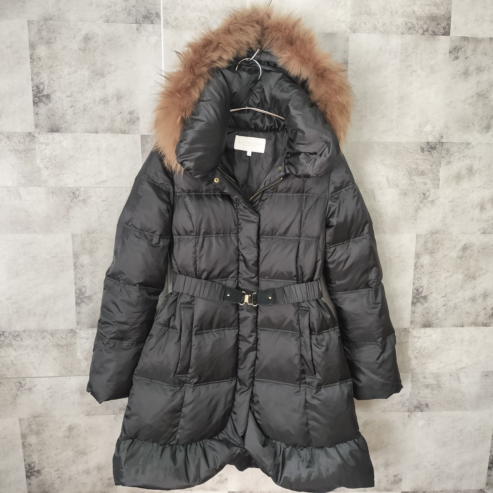 極美品】PROPORTION 3way ラクーンファー ダウンコート サイズ3 L相当 