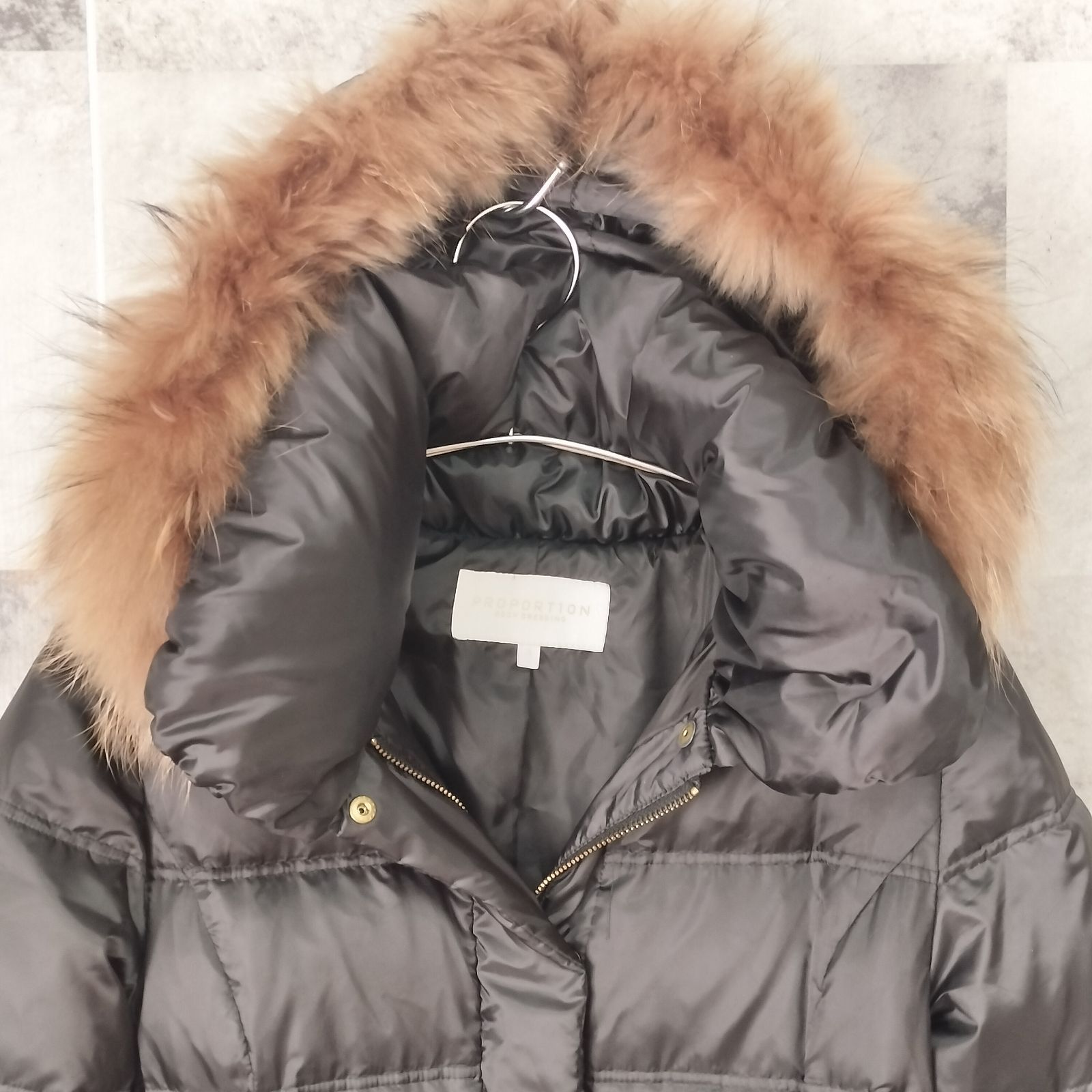 極美品】PROPORTION 3way ラクーンファー ダウンコート サイズ3 L相当 
