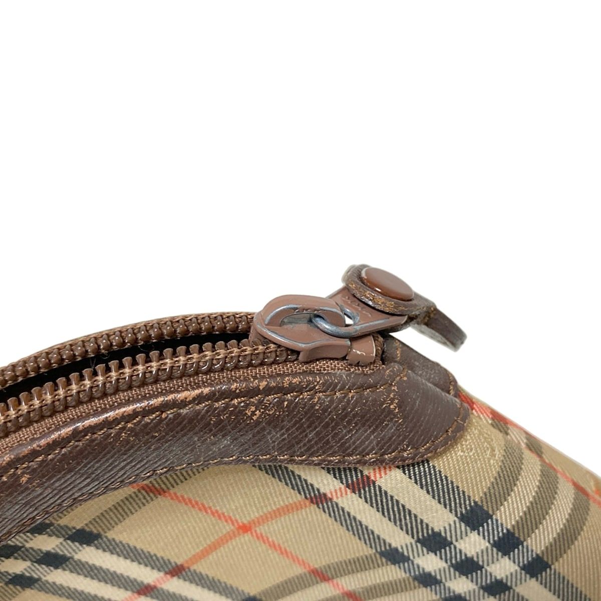 ベージュ×黒×レッド チェック柄