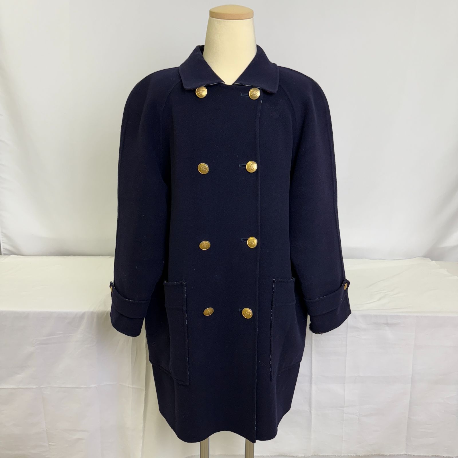 HM13514-80-10 本物保証 BURBERRY バーバリー ウールコート ネイビー 秋服 冬服 秋冬 コート ウール レディース ファッション ブランド