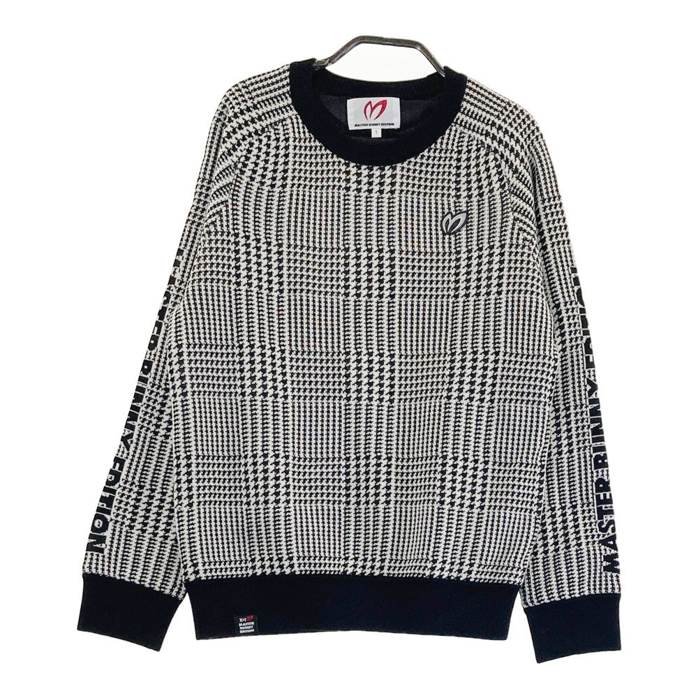 サイズ 1 MASTER BUNNY EDITION マスターバニーエディション 裏地付 ウール混 ニットセーター 千鳥格子柄 ホワイト系 240101414658 ゴルフウェア レディース ストスト