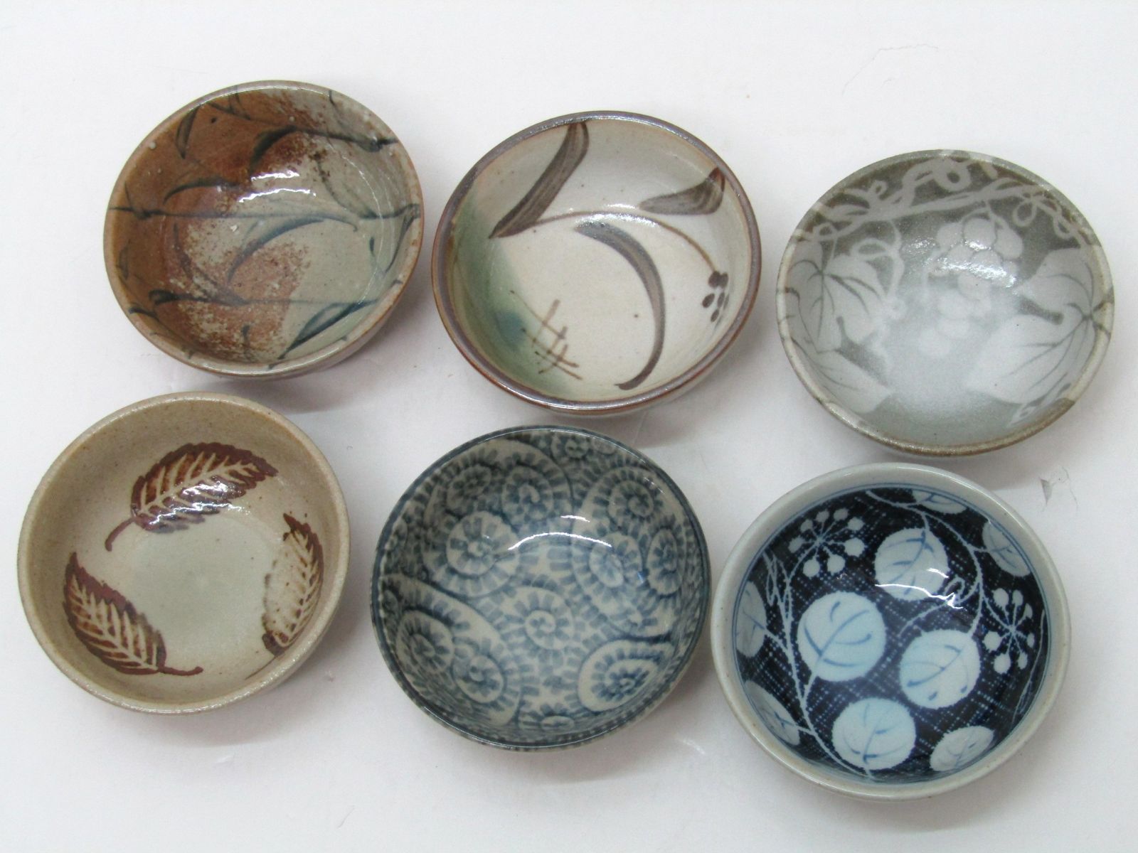 未使用品】 瀬戸赤津焼 丸幸中島 師 絵変り 6客 小皿6皿 小鉢6個