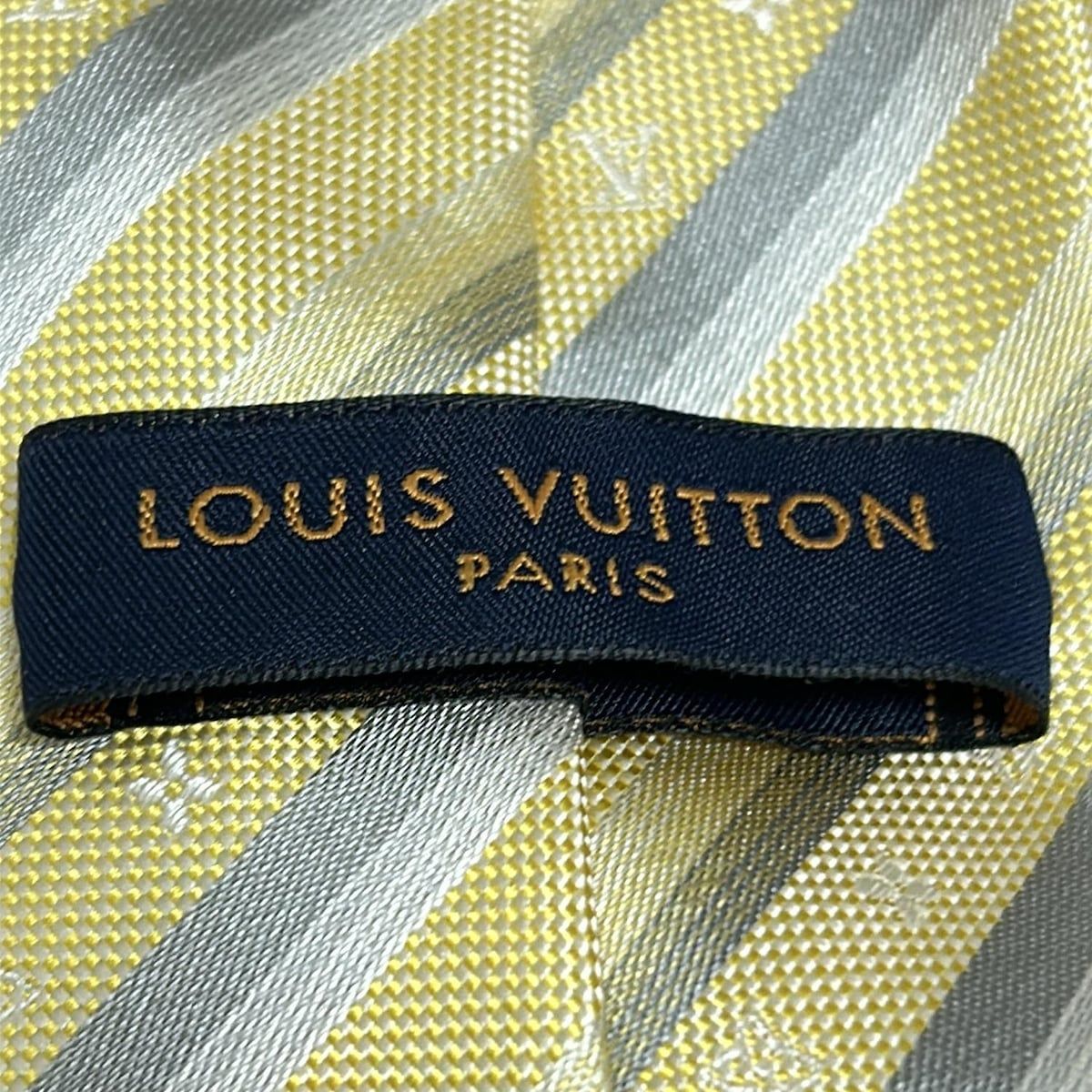  LOUIS VUITTON ルイヴィトン ネクタイ メンズ - イエロー×グレー×マルチ チェック柄 ネクタイ 小物