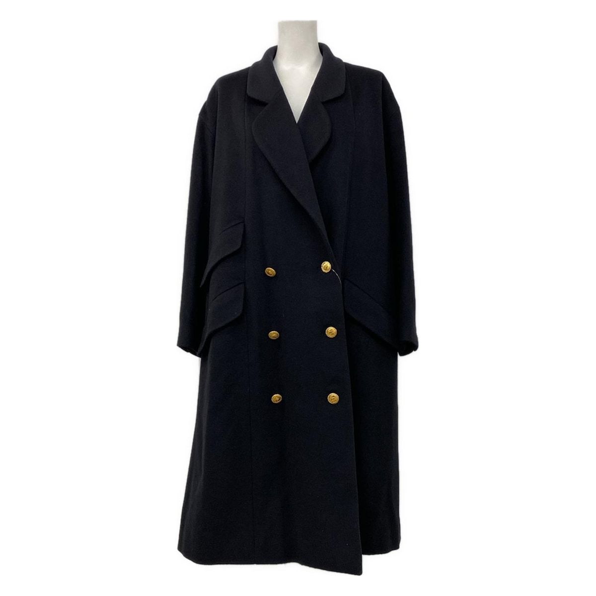 CHANEL シャネル コート サイズ44 L レディース - 25641 黒 長袖 ココボタン 秋 冬 ダブル