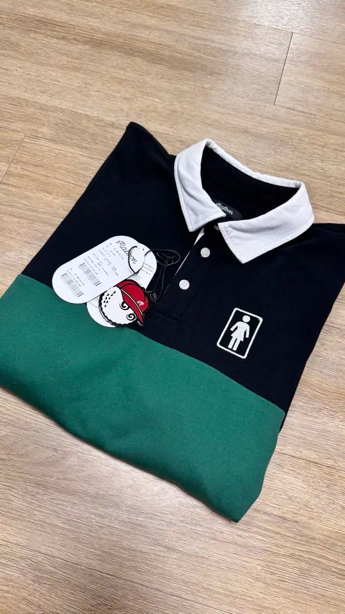 MALBON GOLF マルボンゴルフ ユニセックス ラグビー Tシャツ S サイズ ブラック