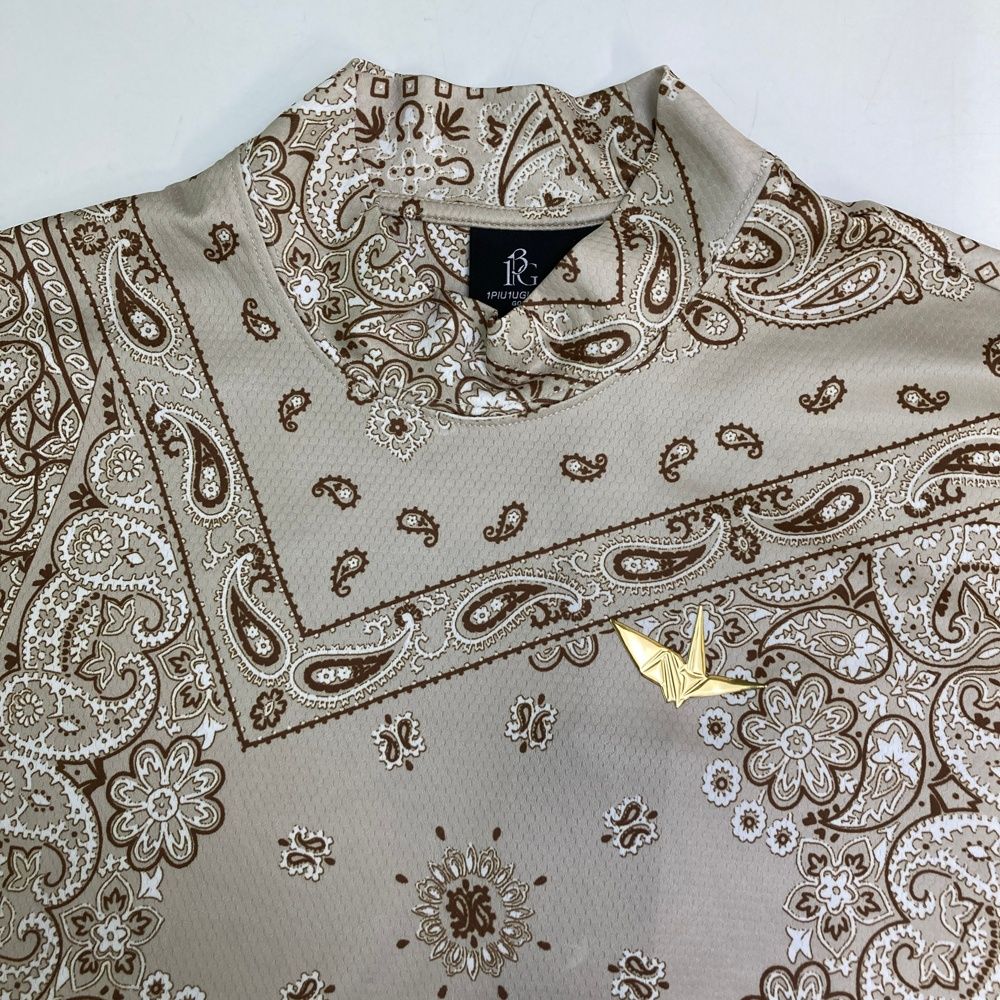 サイズ：4 1PIU1UGUALE3 GOLF ハイネック半袖Tシャツ ペイズリー柄