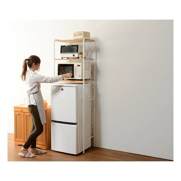 萩原 最新 ハギハラ 冷蔵庫ラック ホワイト 幅58cm KCC-3040WH (2518147)