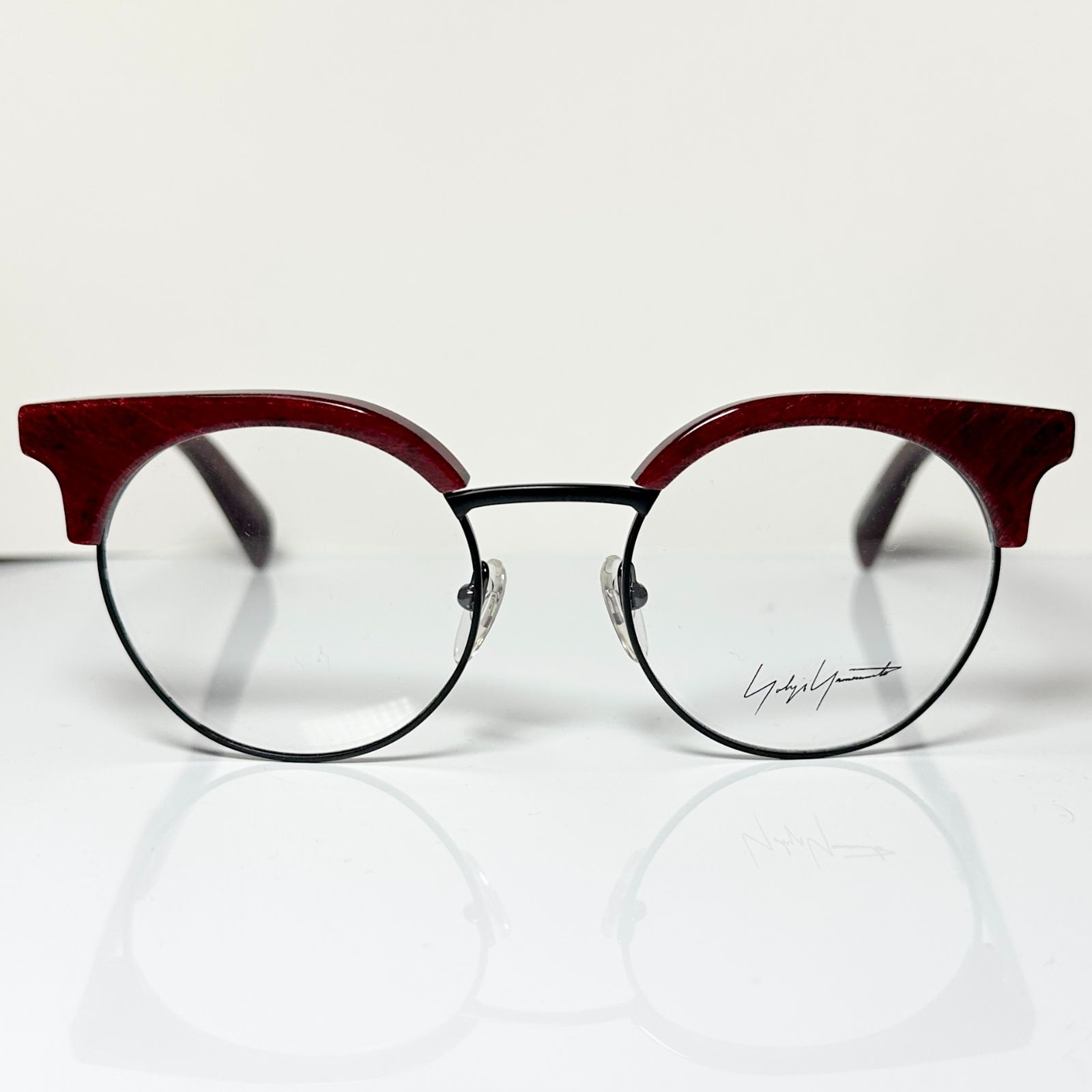Yohji Yamamoto ヨウジヤマモト YY 3009 201 赤黒 メガネ ケース付き フランス製 Y 3