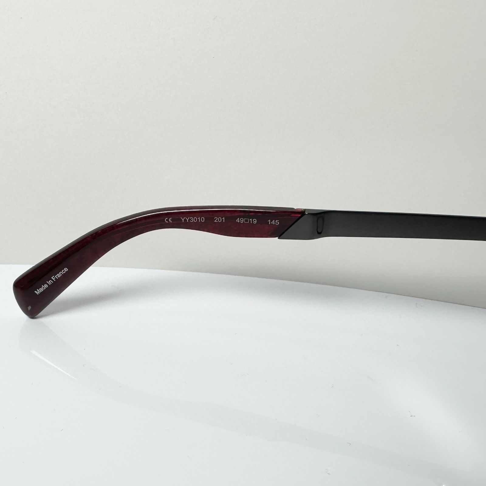 Yohji Yamamoto ヨウジヤマモト YY 3009 201 赤黒 メガネ ケース付き フランス製 Y 3 長く使える ジーンズ