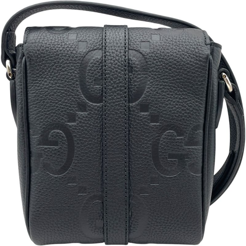 グッチ GUCCI ジャンボGG スモールメッセンジャーバッグ 760235 ブラック レザー メンズ ショルダーバッグ